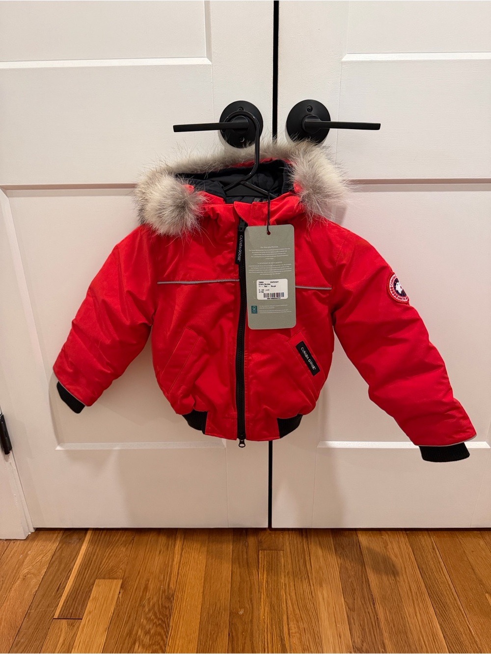 Canada Goose Kids Grizzly Bomber ‘ Red' Sz: 2-3 (7995K)
